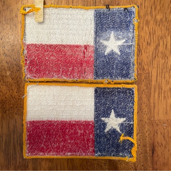 VTG 2 Retro Texas Flag Sew On Patch Appliqué 3.25”x2.25” Red White Blue 2:2 Gift - Picture 5 of 6